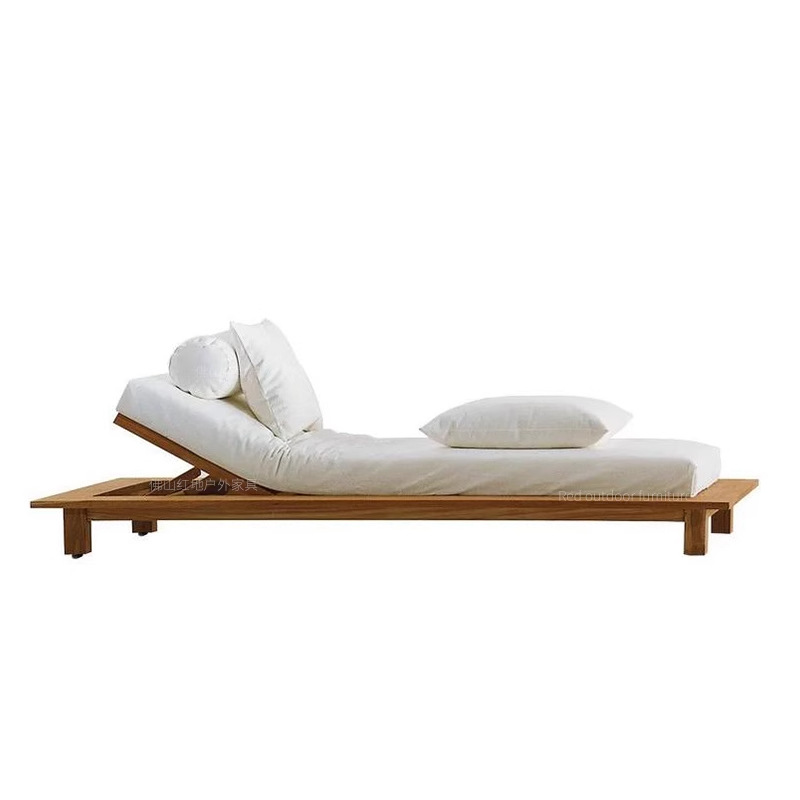 Silla de teca al aire libre villa spa hotel piscina cama al aire libre anticorrosión al aire libre impermeable protección solar casa cama cama