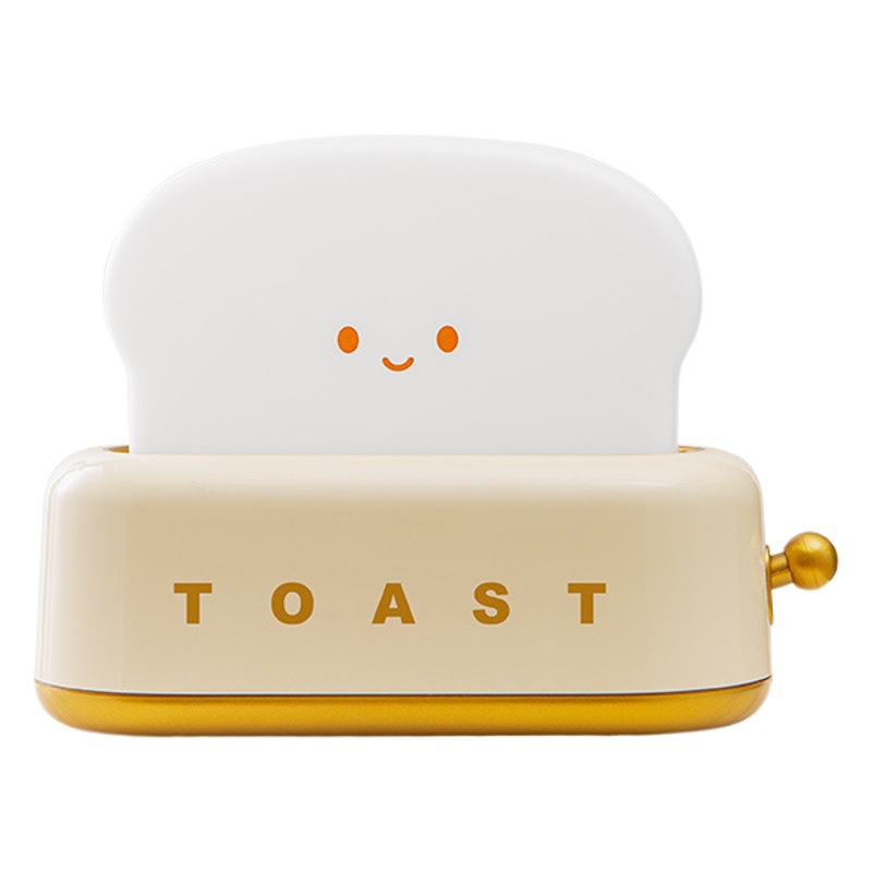 INS estilo pan tostado fabricante noche luz creativa dormitorio cama diadema temporización apagado luz carga lámpara de mesa LED regalo de cumpleaños
