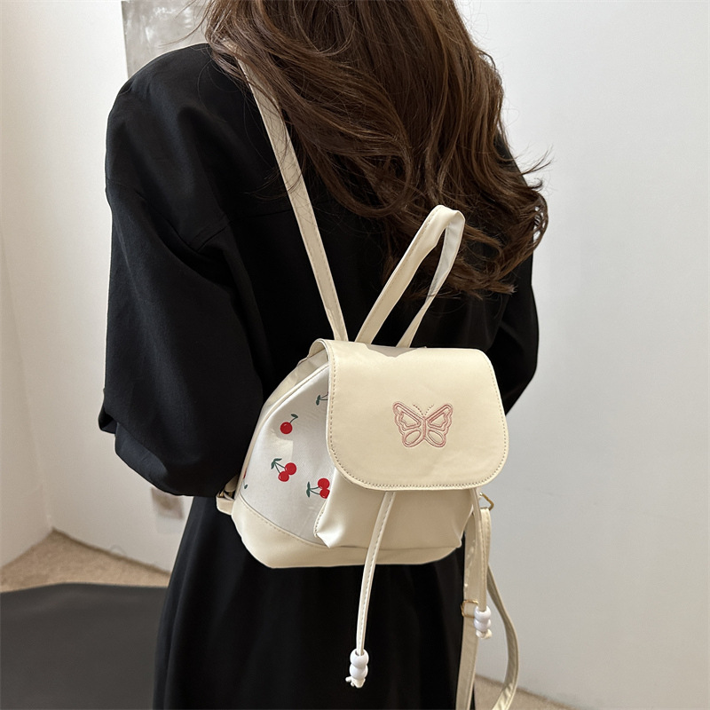 Mochila para niñas 2024 nuevo estilo de diseño de moda nicho mini pequeño blanco ligero lindo mochila de compras