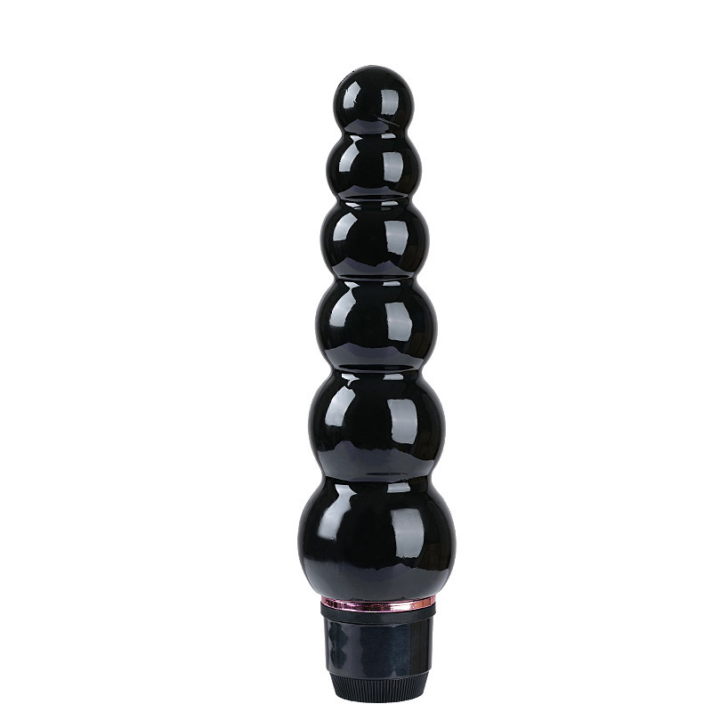 Sugar-Coated Haws Shaped Anal Beads Stick, Black ABS+TPE Anal Massager for Adults — detail image 5