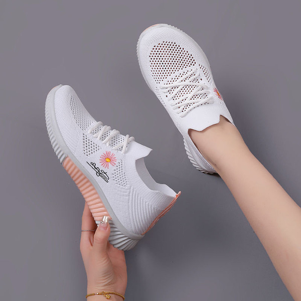 Fashionable universal sports breathable thin white sneakers