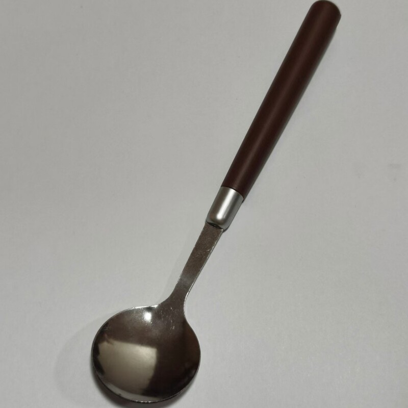 ステンレススプーン、シンプルな質感、模造クルミハンドルセット、家庭用洋食スプーン、高価値食事スプーン食器|undefined