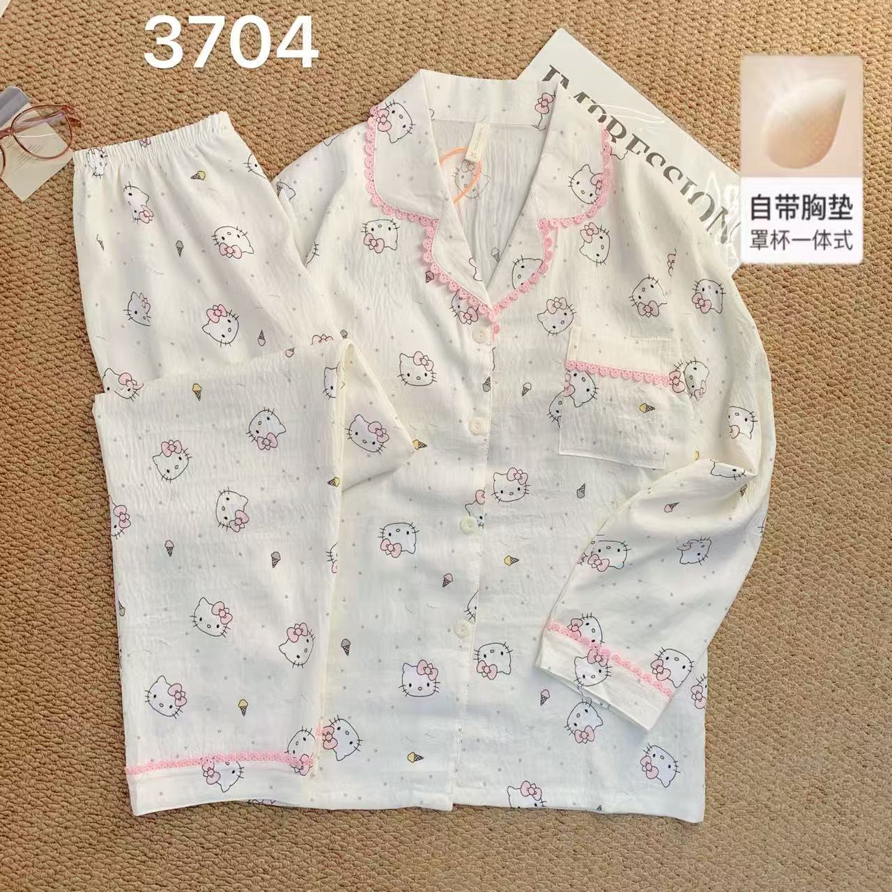 Algodón suave al por mayor transfronterizo nube nuevo pijama de mujer de verano pantalones cortos de mangas cortas estudiantes cardigans delgado cubierta de ropa para el hogar