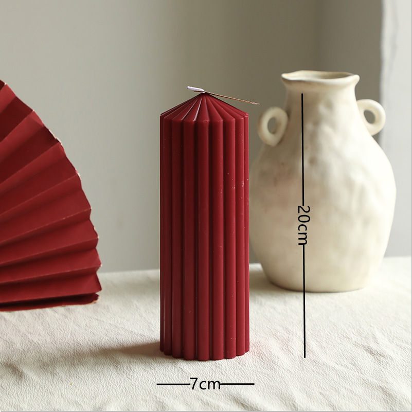 Vela aromática de cera de soja retro francesa color borgoña, vela romántica para bodas, decoración para el hogar, portavelas, venta al por mayor por pieza