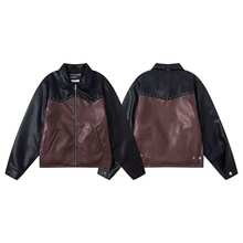 2025秋冬新款E@RD忧郁的富二代柳钉拼接加绒保暖皮衣夹克外套批发