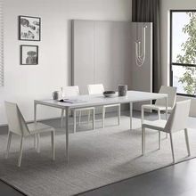 意式极简岩板餐桌家用小户型现代简约轻奢餐桌岩板桌餐桌椅组合