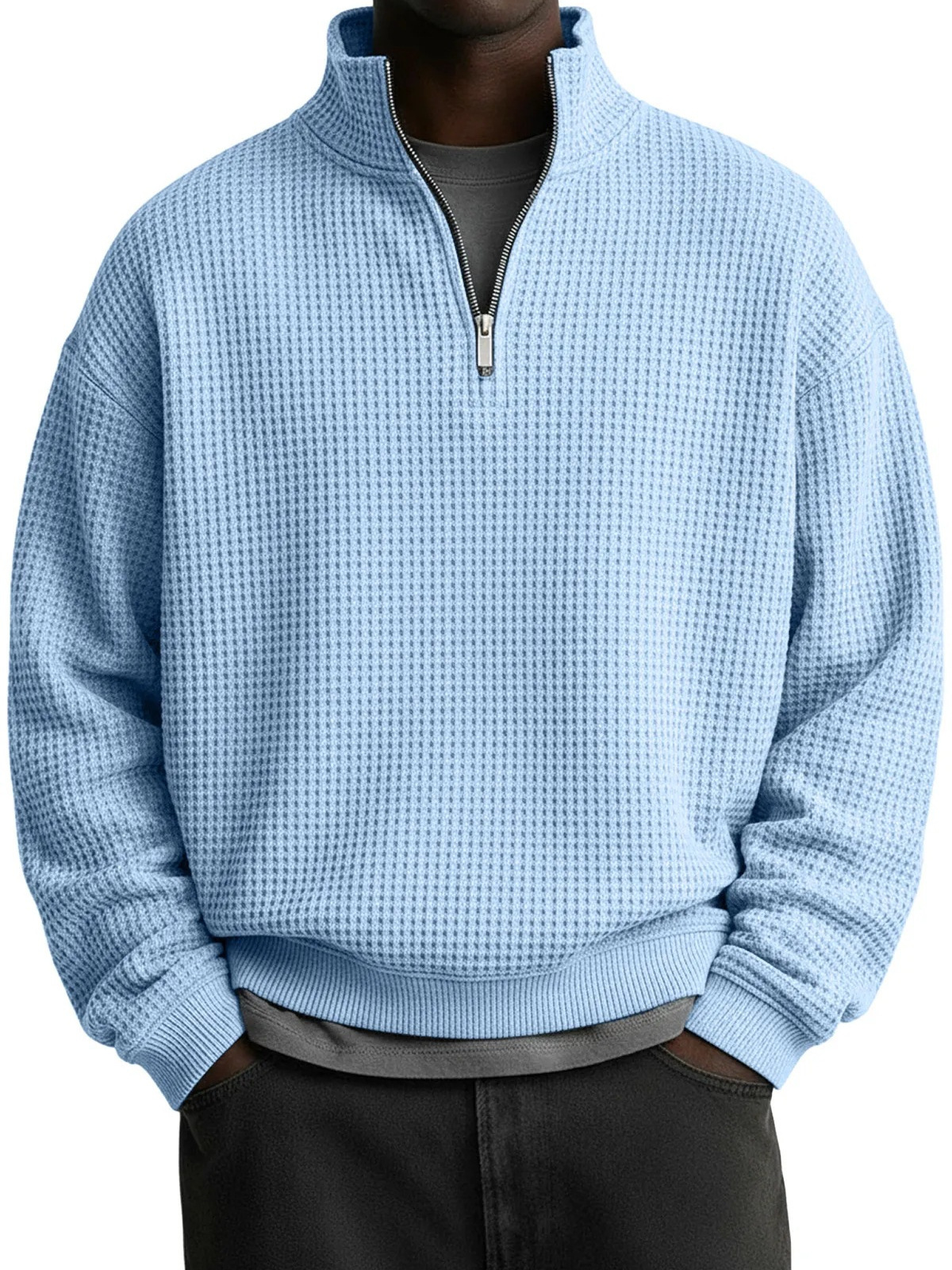 demi-season universal sweatshirt for leisure with zipper
