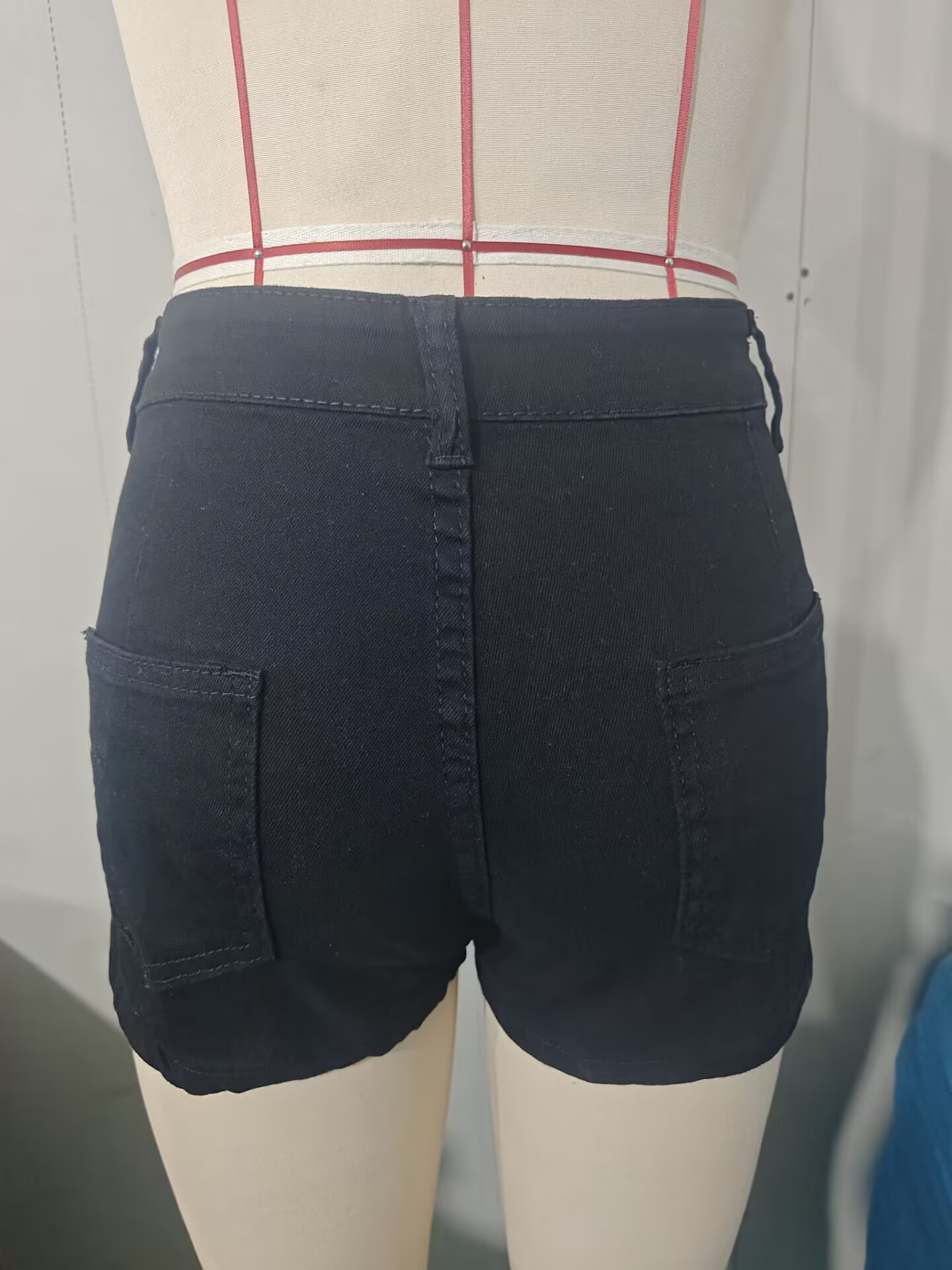 Women's Stretch Denim Shorts Solid Colour Street Style Shorts_voghion.com