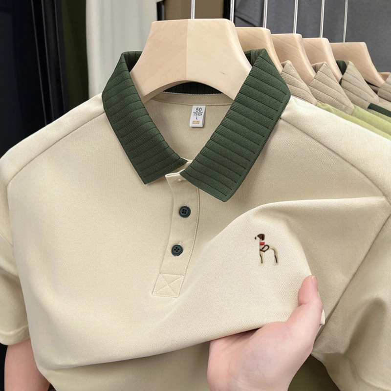 Outlet 90% off Clearance Summer Men's Short Sleeve T-Shirt Men's Fashionable Casual Polo Shirt with Collar