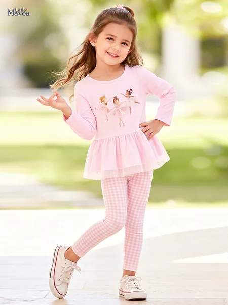 Foreign Trade Factory Children's Clothing Wholesale, New Autumn Girls' Suits, European and American Style Cartoon Girls' Two-Piece Sets