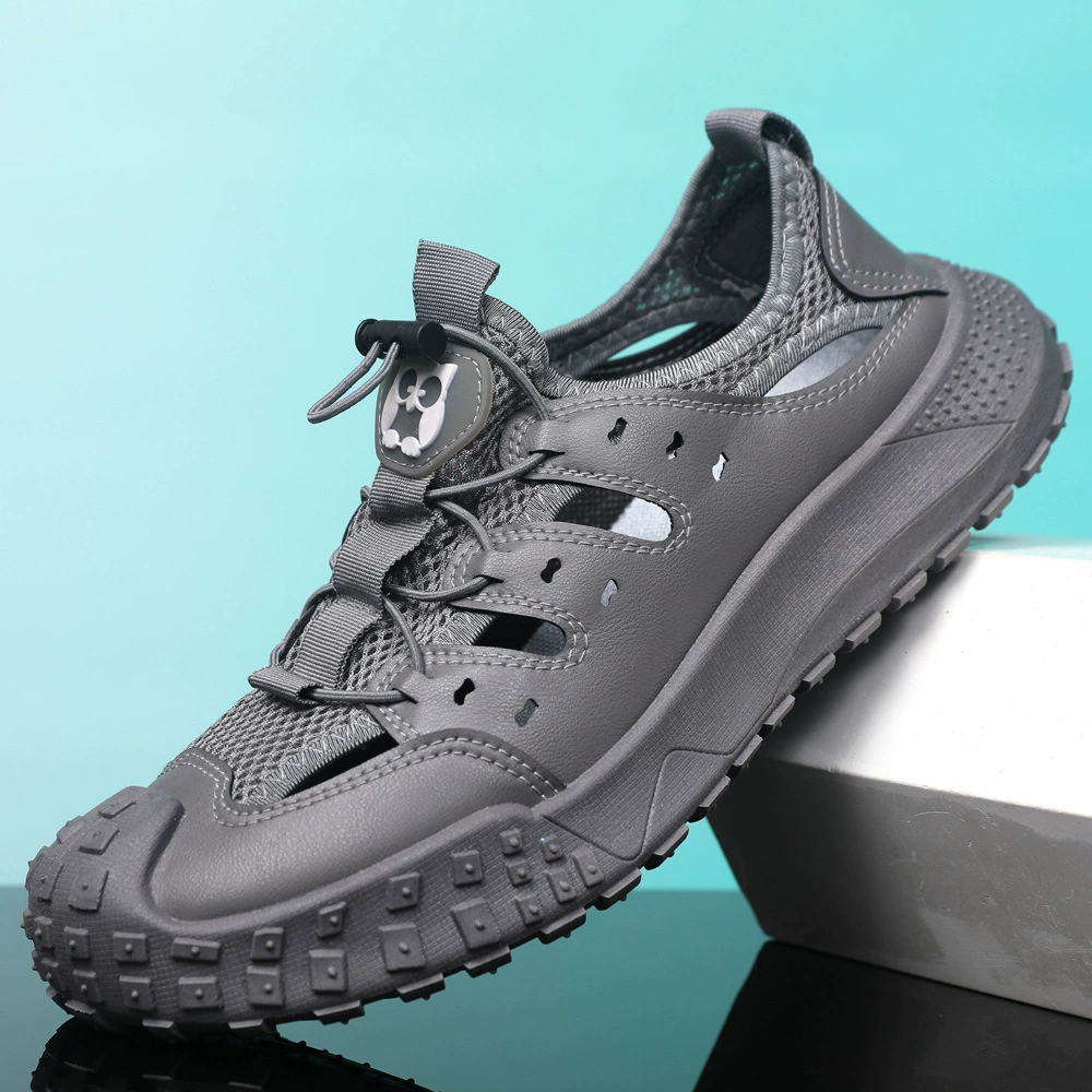 Летние сандалии большого размера, дышащая обувь из сетки на толстой подошве, повседневная спортивная обувь из сетки, нескользящая уличная походная обувь из сетки на мягкой подошве.