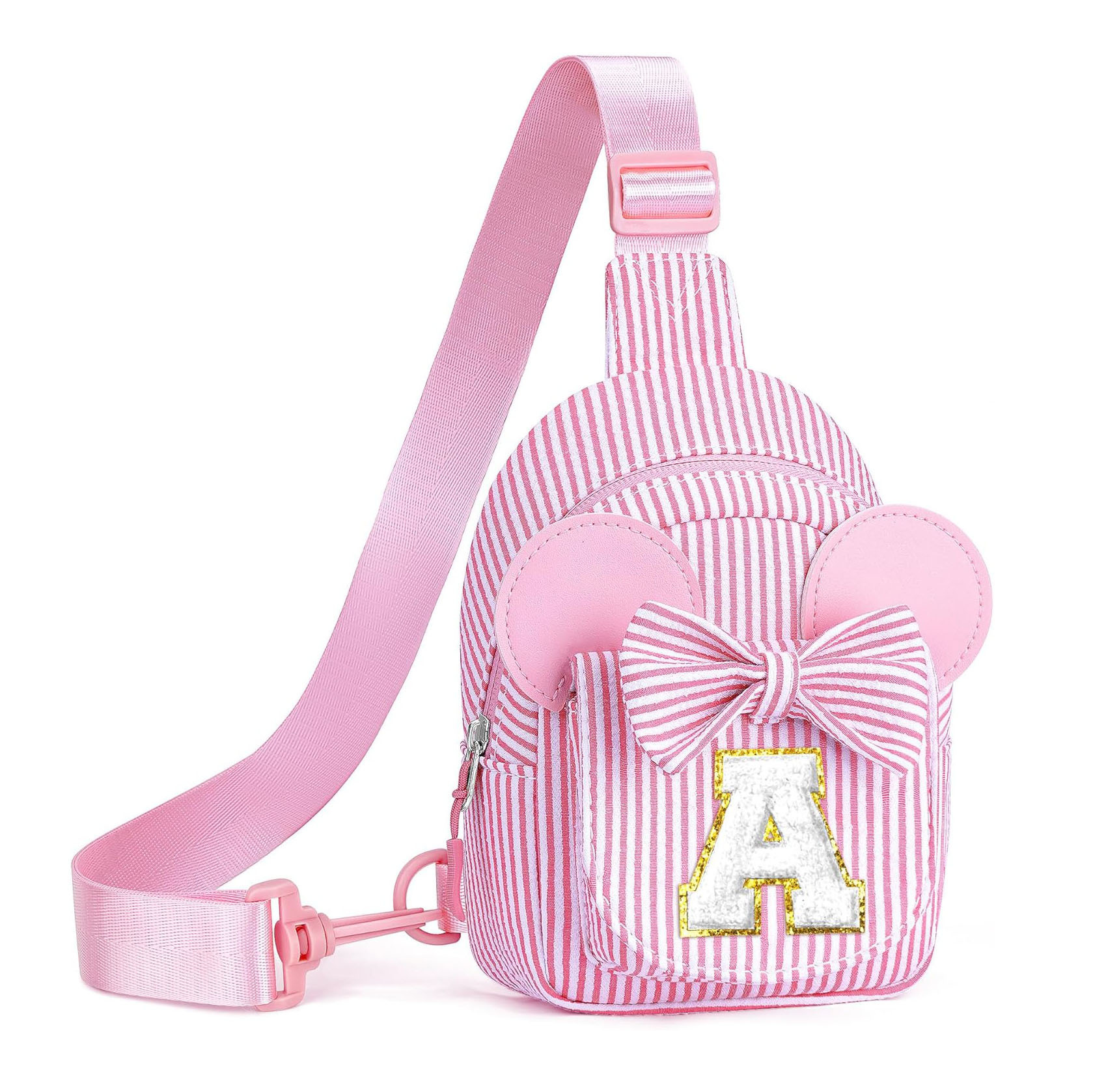 Amazon Bowknot Letter Children's Chest Bag Striped Shoulder Crossbody Bag Kindergarten Toy Snack Shoulder Bag