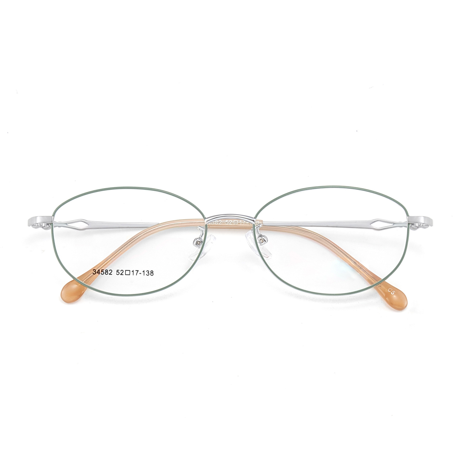 Suave elegante de las mujeres gafas de aleación de marco completo marco de dos colores galvanoplastia gafas talladas piernas pueden ser equipados con gafas Danyang lote