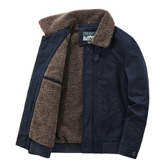 メンズ秋冬新作ベルベット厚手コットン男性青年水洗い保温コットンコート男性潮818A