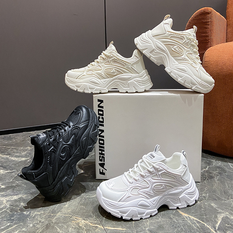 Women's Dad Foreign Trade 2025 New Model, Spring And Autumn Breathable Height-increasing Thick-soled Casual Shoes,_voghion.com