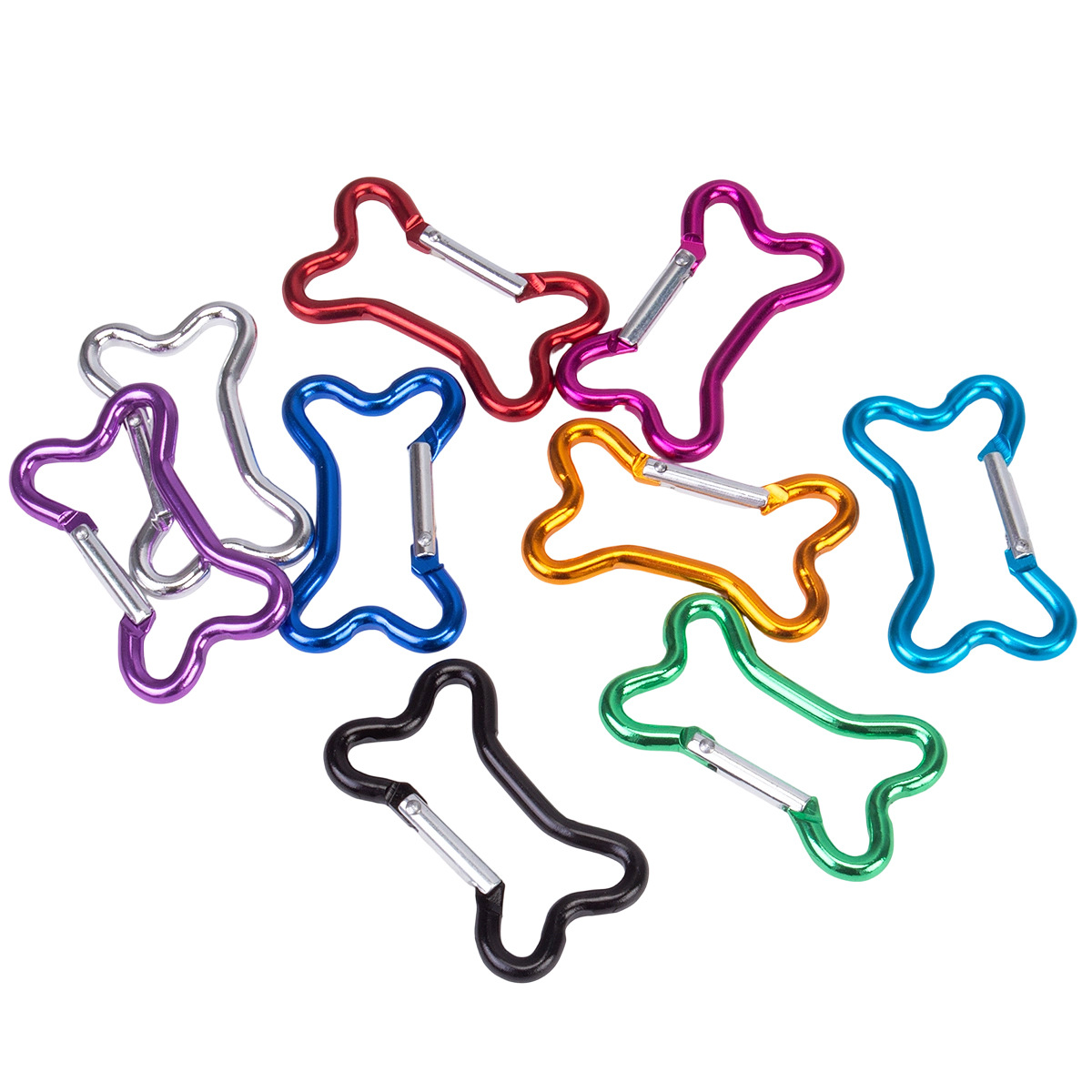 Bone-Shaped Special-Shaped Buckle Black Safety Power Bank Small Pendant Aluminum Alloy Backpack Multi-Functional Carabiner