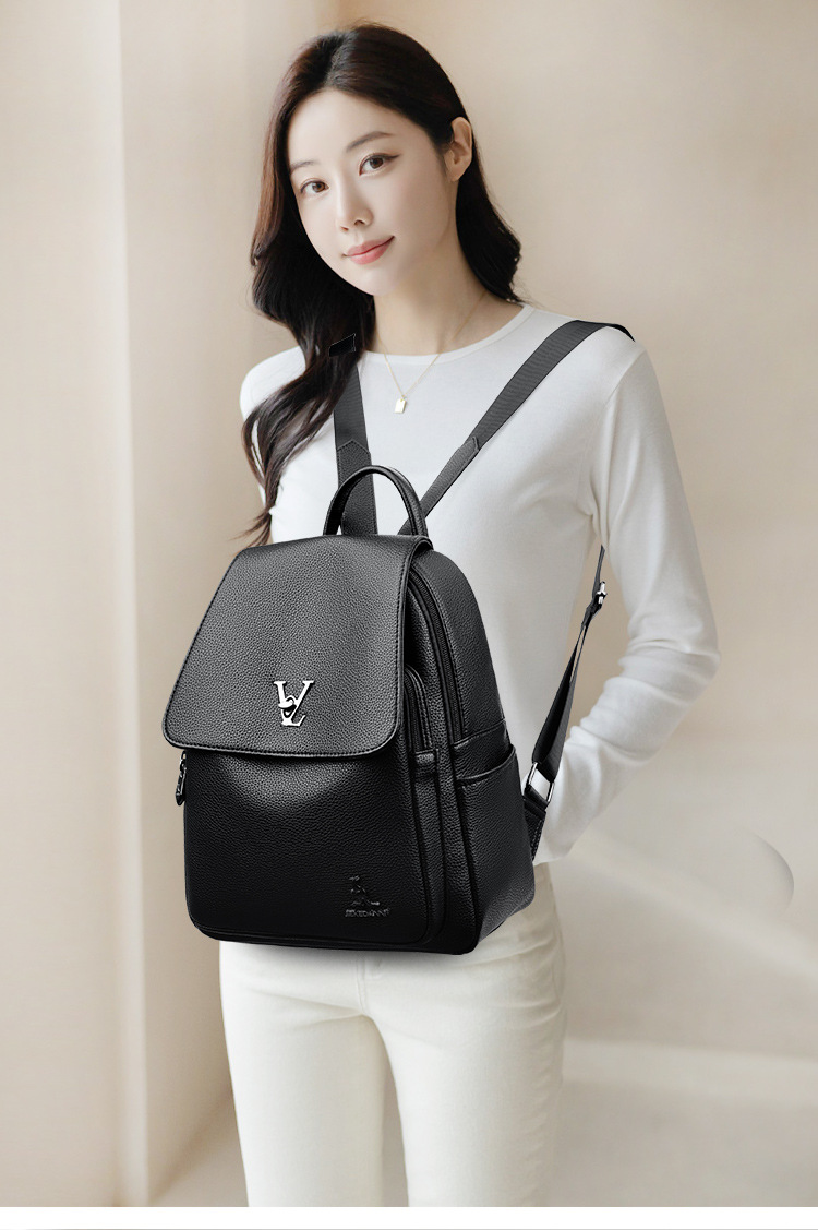 Mom 2024 neue Mode schwarz klassischer Rucksack hochwertige Damen Casual Reisetasche Trend_voghion.com