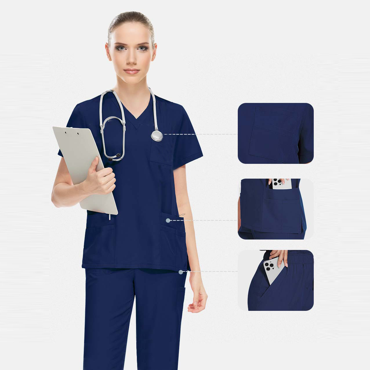 洗手衣速干弹力短袖手术衣男女同款医生口腔美容院刷手服工作服