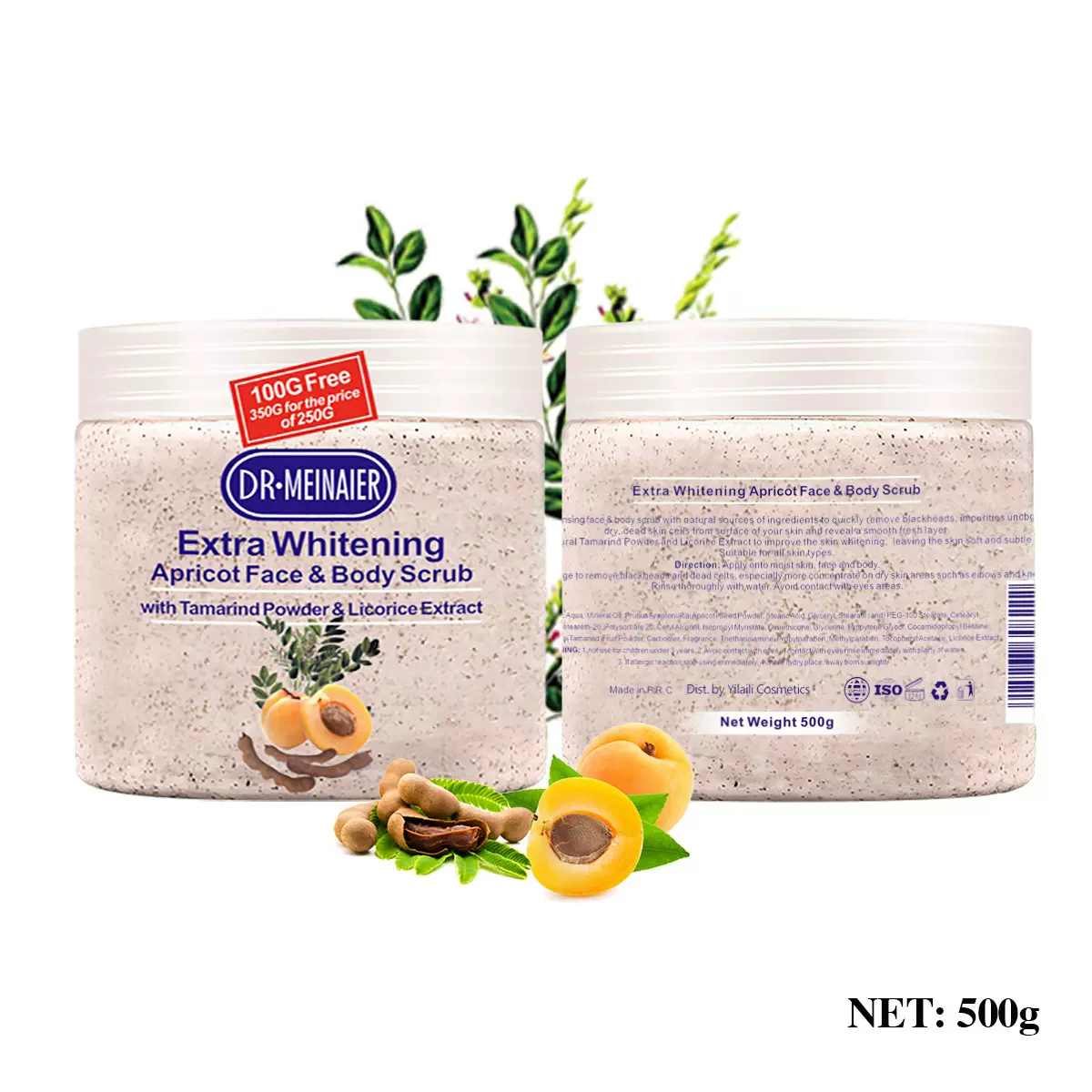 跨境杏子果植物磨砂膏靓肤去角质清洁面部身体滋润去鸡皮批发护肤