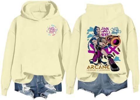DLDXJQTPL Jinx Was Here Women Hoodie Jinx Arcane Figure