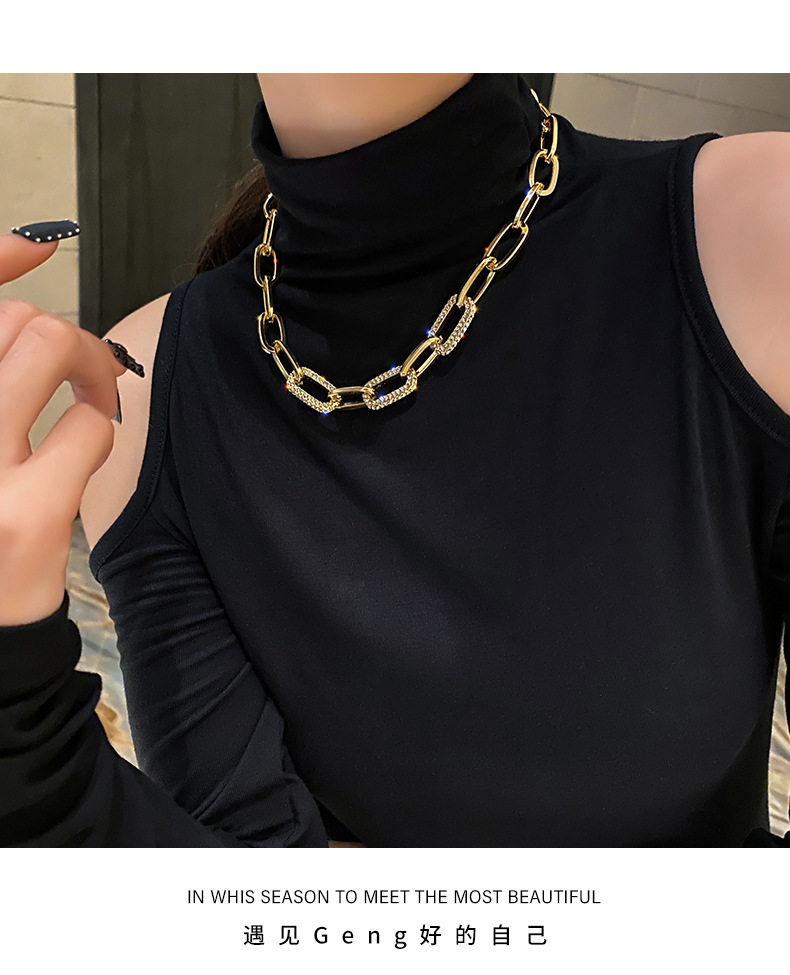 Fashion Geometric Alloy Inlay Rhinestones Womenu0027S Necklace