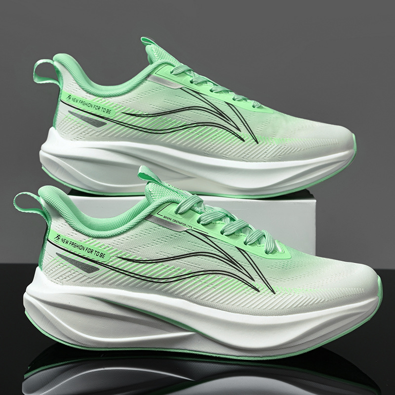 Zapatos de carreras de pareja de carbono de alta velocidad de Guochao, zapatos de corrida de malla transpirables ultraligeros y antideslizantes para hombres y mujeres