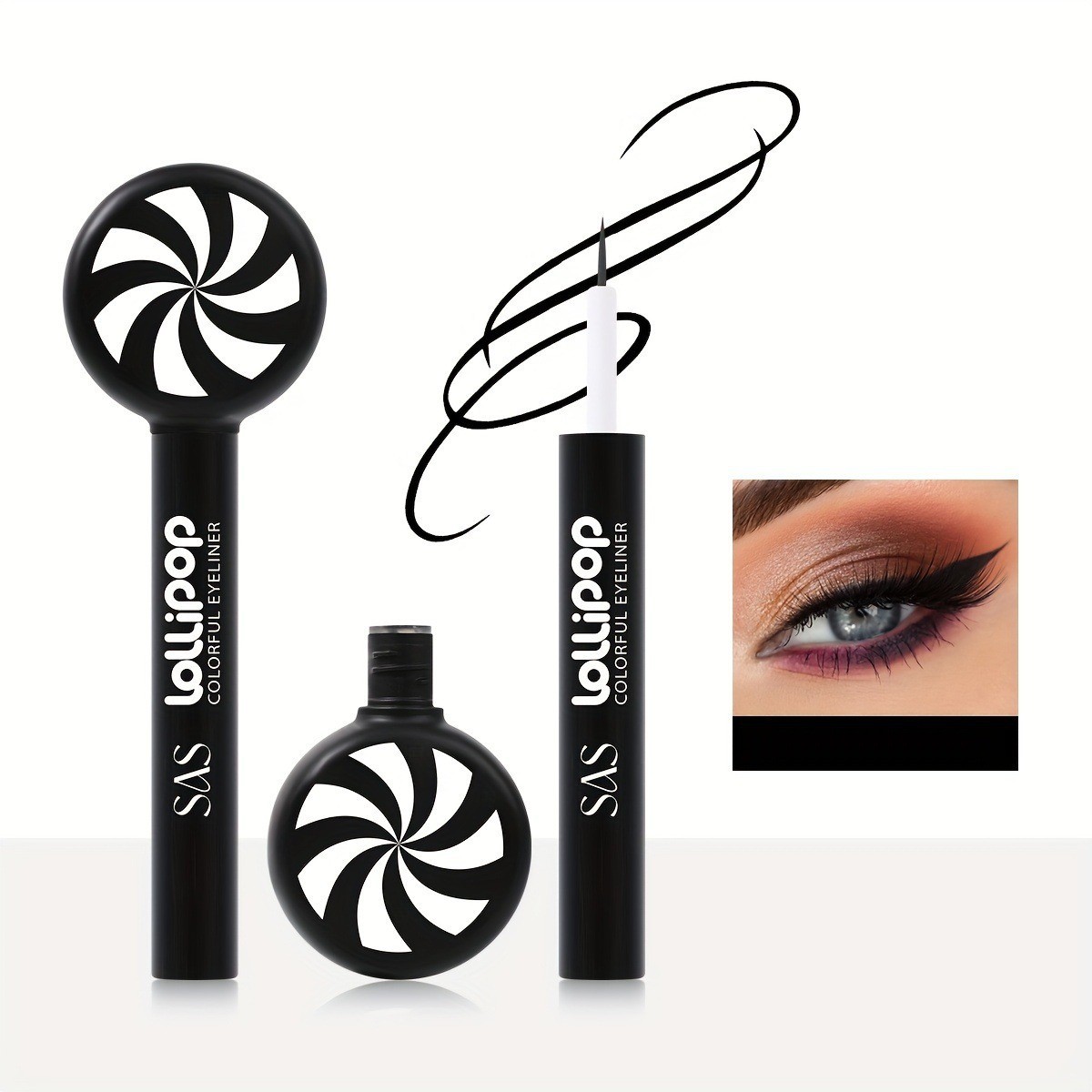 Delineador de ojos de punto transfronterizo de USHAS europeo y americano, impermeable, a prueba de aceite, de secado rápido, no fácil de manchar, delineador de ojos mate SAC011