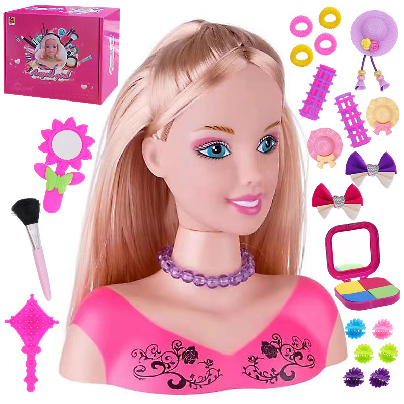 Cross-border modelo de medio cuerpo de los niños de juguete traje de vestir pelo medio cuerpo muñeca niña jugar casa maquillaje juguete
