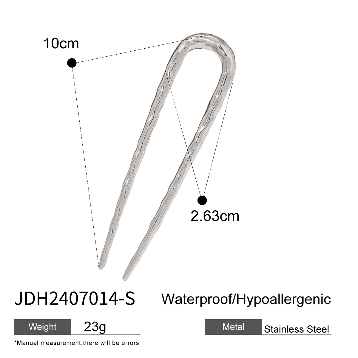 JEDING acero inoxidable en forma de U pinzas de cabello estilo de alta calidad pinzas de cabello tenedor tocado de acero de titanio joyas de cabello transfronterizas