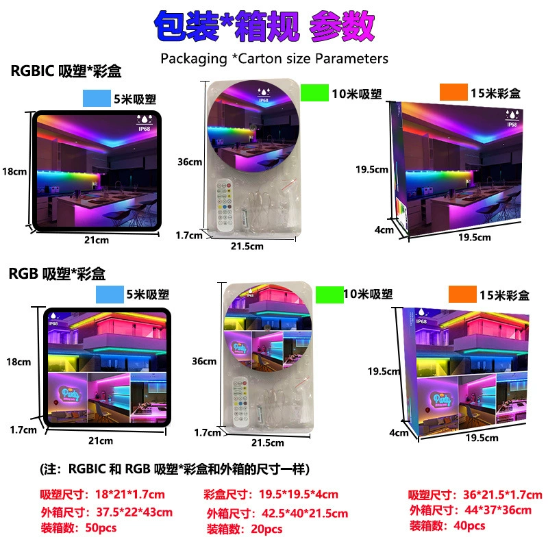 Светодиодная лента-переносная лампа USB 5V, RGB/RGBIC, Bluetooth 2.4G, 18 светодиодов/м (5–15 м)