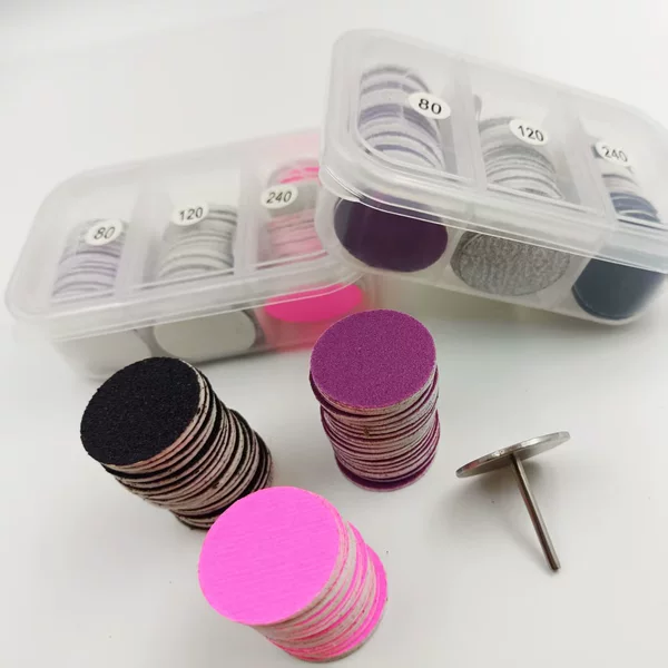 Cross-Border Best-Selling 25mm Colorful Nail Sanding Files, Three-Color Set of 60 Pieces, Replaceable Boxed Set
