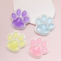 大型漫画発光かわいい猫スクラッチ樹脂アクセサリー diy クリーム接着剤ヘアピン冷蔵庫マグネット携帯電話ケースパッチ
