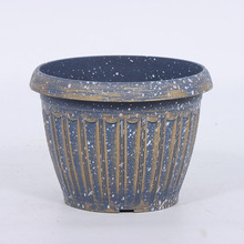 文磊复古花盆 圆形简约仿石头塑料欧式加厚耐用复古花盆 工厂批发