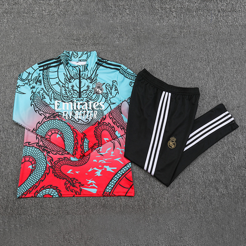 2324 Real Madrid Green Special Edition Arsenal Barcet Long Sleeve Football Half Zip Training Suit suit Batch