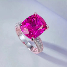 仙璨珠宝 2024新款戒指925银新款奢华卢比来大钻戒个性日常