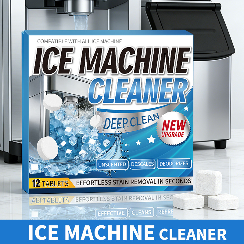 Cross-Border Ice Maker Cleaning Tablets, Water Cup Cleaning, Descaling and Stain Removal, Maintenance of Ice Maker, Effervescent Tablets, Active Oxygen Cleaner