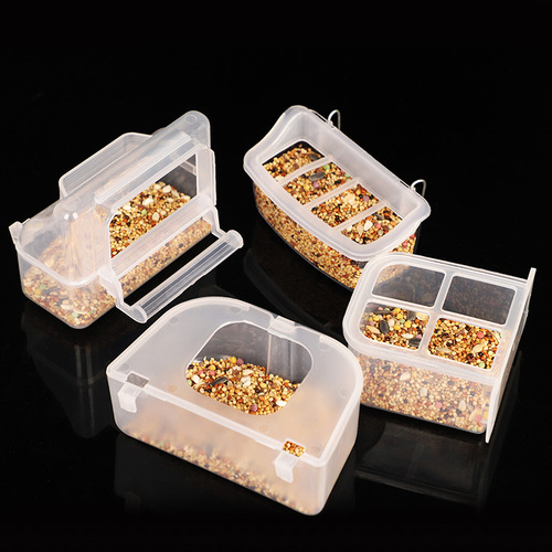 Bird food box transparent anti-sprinkler feeder tiger peony parrot feeder bird feeder bird sink box supplies accessories