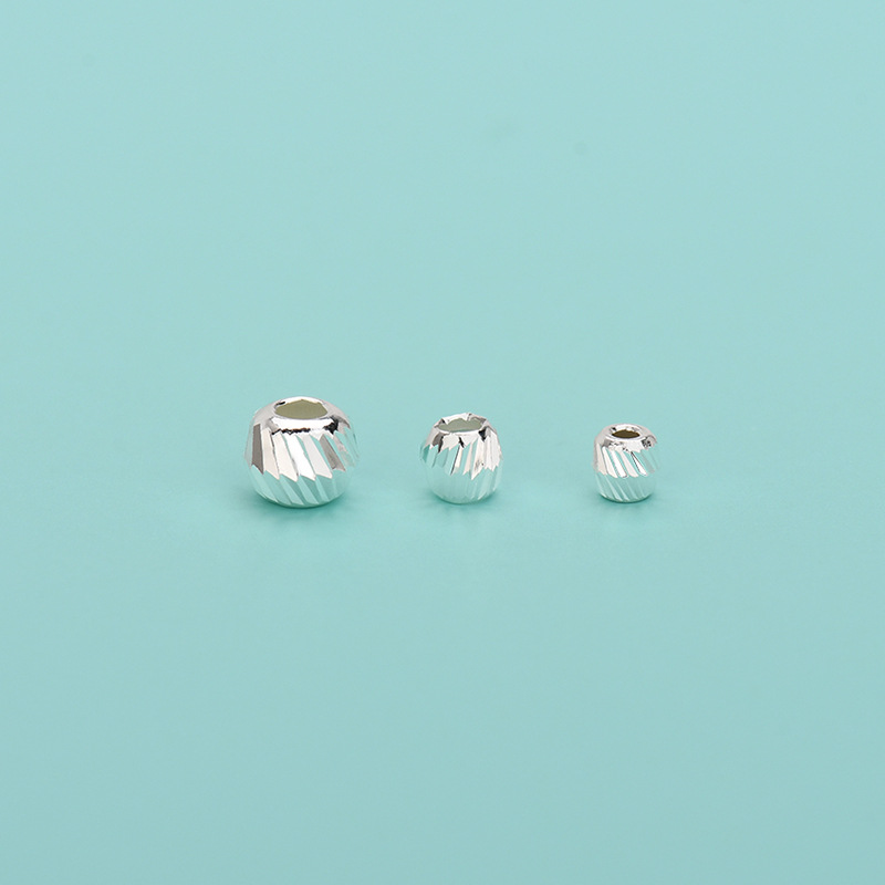 Diameter 3mm, Diameter 4mm Jewelry Making Size 1 Piece Diameter 3mm Diameter 4mm 925 Sterling Silver Solid Color Polished DIY Jewelry Accessories Beads