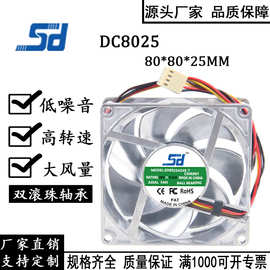 8025 48V 0.22A 8cm/厘米 4线pwm全金属耐高温散热风扇