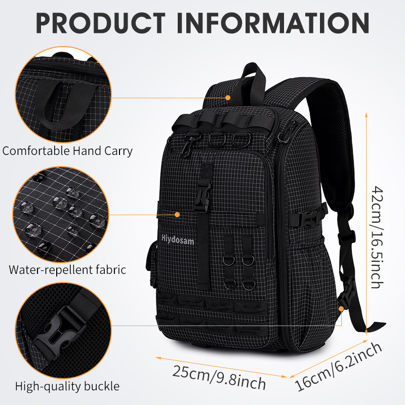 Fishing Bag Nylon Tactical Training Backpack Camouflage Double Shoulder Backpack Waterproof Outdoor Hiking Travel Backpack Lure Bag