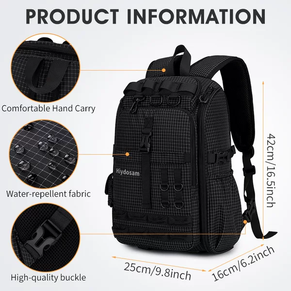 Fishing Bag Nylon Tactical Training Backpack Camouflage Double Shoulder Backpack Waterproof Outdoor Hiking Travel Backpack Lure Bag