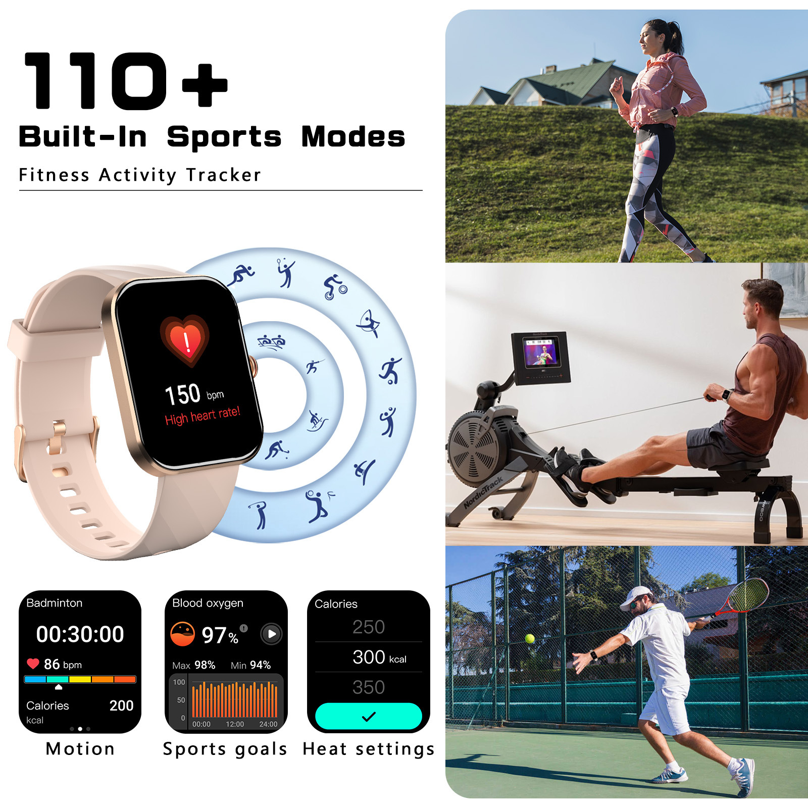 A230 smart watch健身運動心率計步IP68防水藍(lán)牙通話女士智能手表