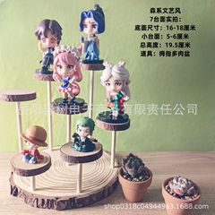 Original wood style product display rack store display Japanese style storage rack round multi-layer model photo props decorative desk