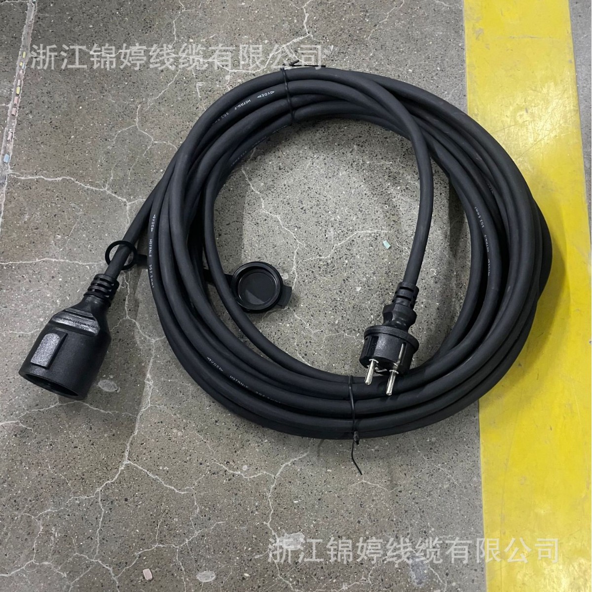 浙江锦婷生产vde欧规法式德式GS带防尘盖IP44防水插头插座电源线