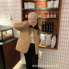 南油高定25秋季新款休闲菱形内里格子经典款外套女棉服高级感上衣