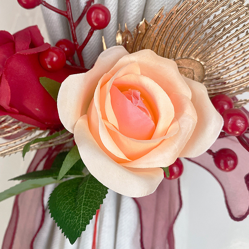 Ramo de cortinas de suministros de boda, correas de flores simuladas, conjunto de diseño de sala de bodas, nueva decoración de casa para hombre y mujer