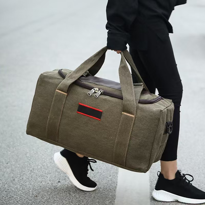 Extra-large capacity luggage bag, handbag, crossbody bag, men's thickened canvas moving bag, outdoor bag, women's maternity bag, travel bag