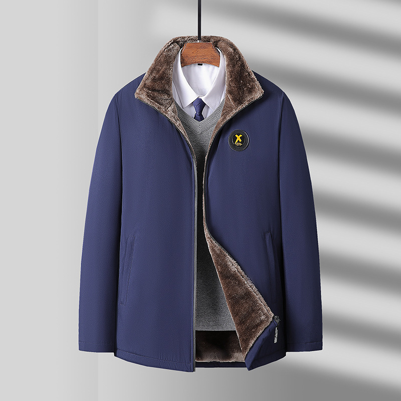 Ropa de invierno de cordero, chaqueta de algodón para hombre, 2024 otoño y invierno, chaqueta de algodón de mediana edad, chaqueta de algodón para papá