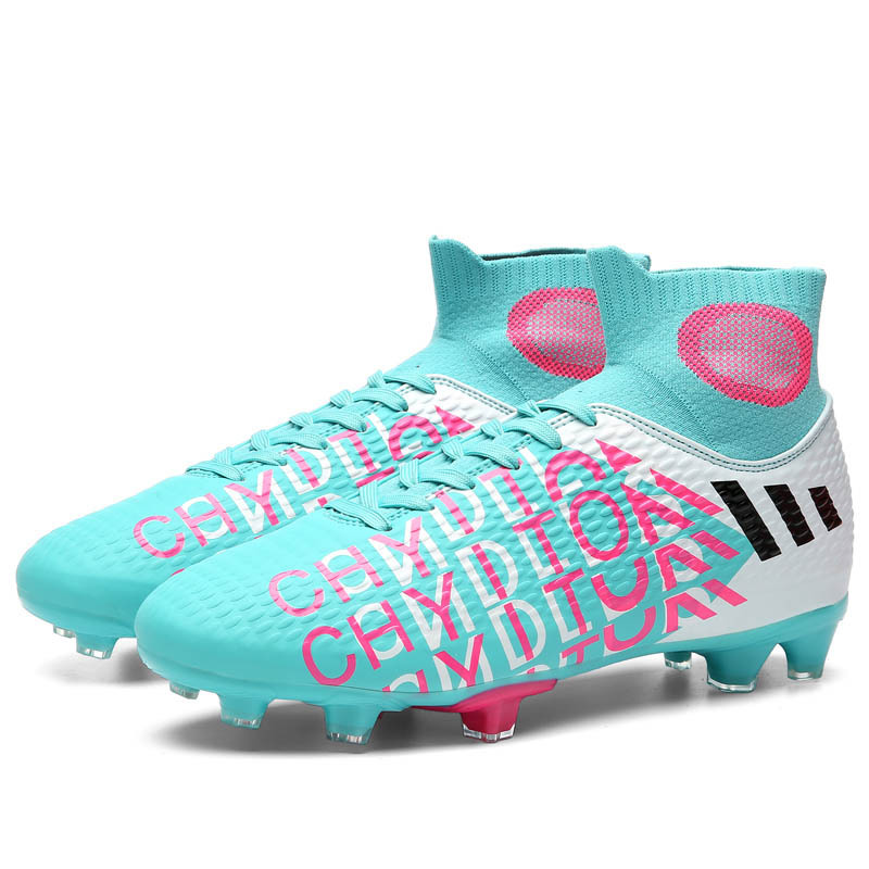 Al por mayor zapatos de fútbol de los hombres y las mujeres de Ag transpirable de color de Pato Mandarín alta-top Edición Limitada casual hierba de uñas largas zapatos de entrenamiento para niños