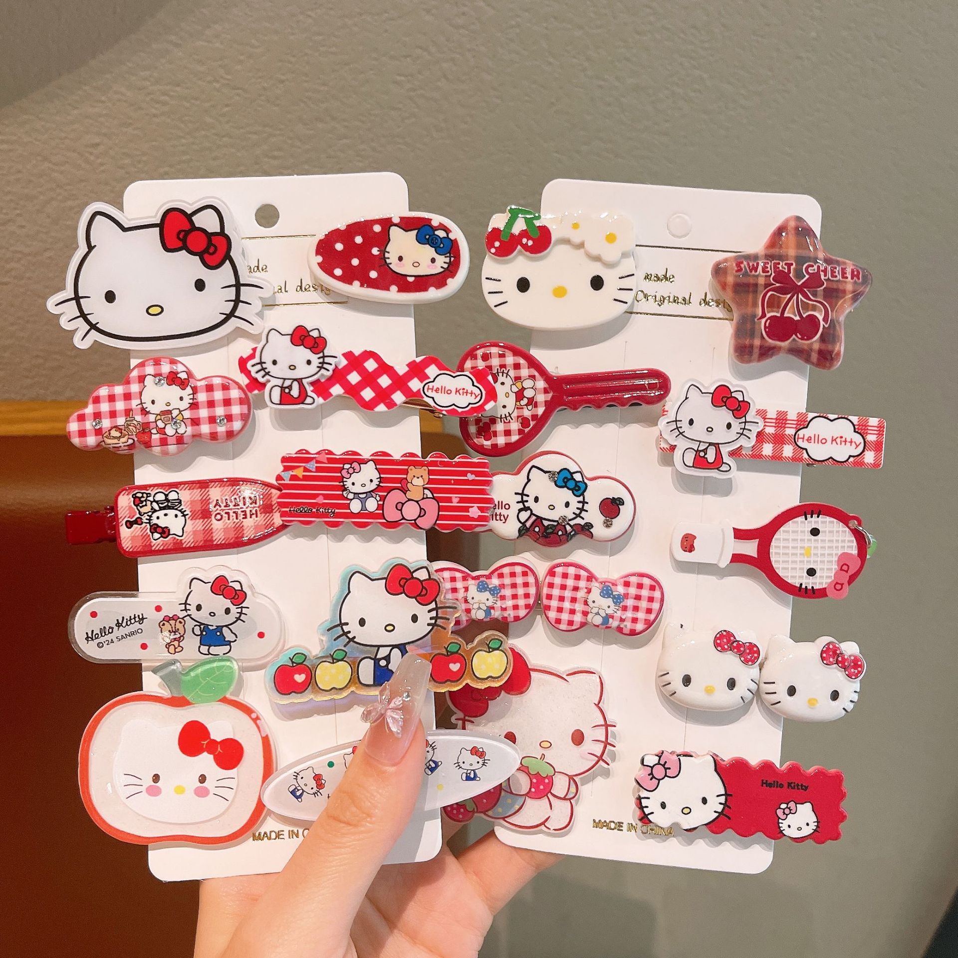 Nuevo clip de cabello para niños kt niñas lindas caricaturas gatos clips frises